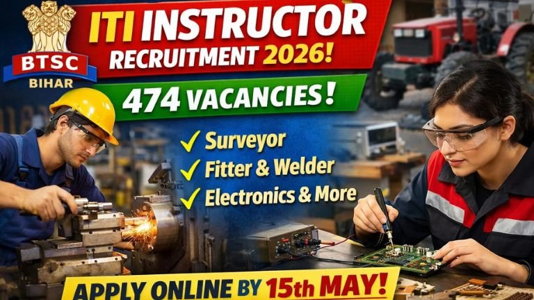 BTSC ITI Instructor Recruitment 2026:
